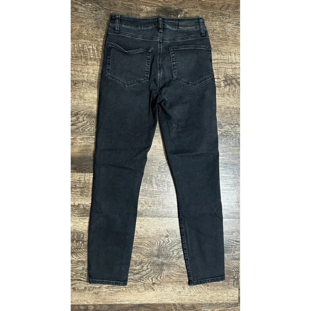 Paige Jeans Womens‎ 28 Black Denim Hoxton Ankle Five Pocket Dark Wash DNM-F60